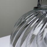 Petite cloche à dessert ou à fromage en verre pressé vintage/ancienne torsades