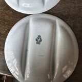 7 Asparagus Plates Late 19th Century Opaque Earthenware Luneville France