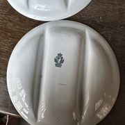 7 Asparagus Plates Late 19th Century Opaque Earthenware Luneville France