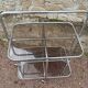 Vintage iron and smoked glass serving trolley