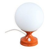 Vintage orange italian metal and opaline table lamp, 70s