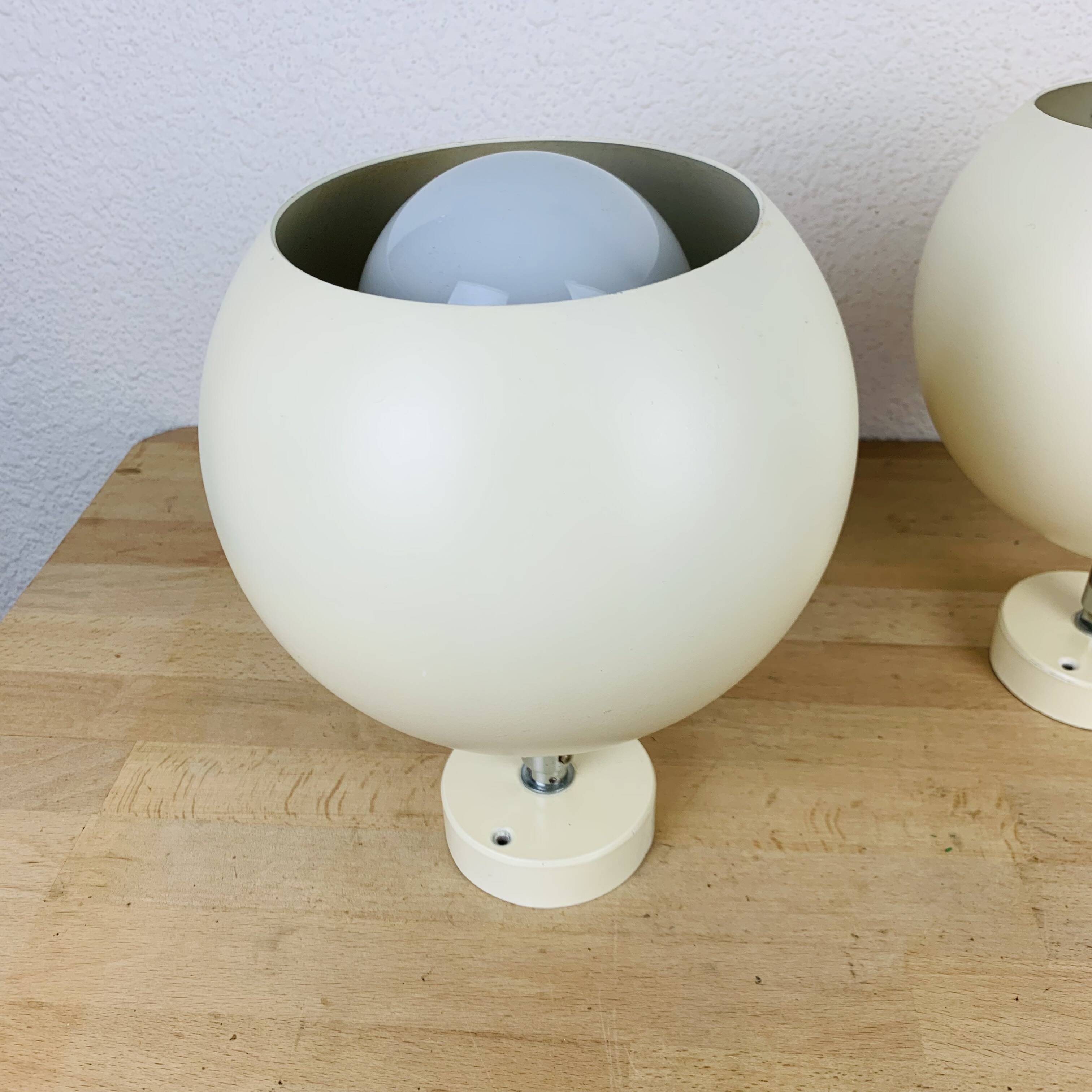 Paire d'appliques spots eyeball orientable, style space age, 70