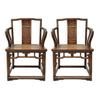 Hongmu Wooden Chairs, China, 1890s, Set of 2