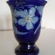 Betschdorf Schmitter grès d'Alsace, cobalt  - Vase corolle aux fleurs