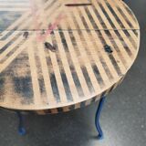 Industrial pedestal table