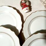 Lot of 6 dessert plates Porcelaines Lourioux
