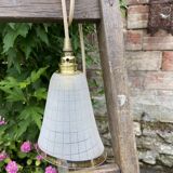 Baladeuse globe en verre granité vintage 1950