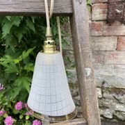 Vintage 1950s granite glass globe lamp