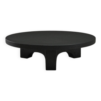 Black brutalist resin stone coffee table, 1970s The Netherlands.
