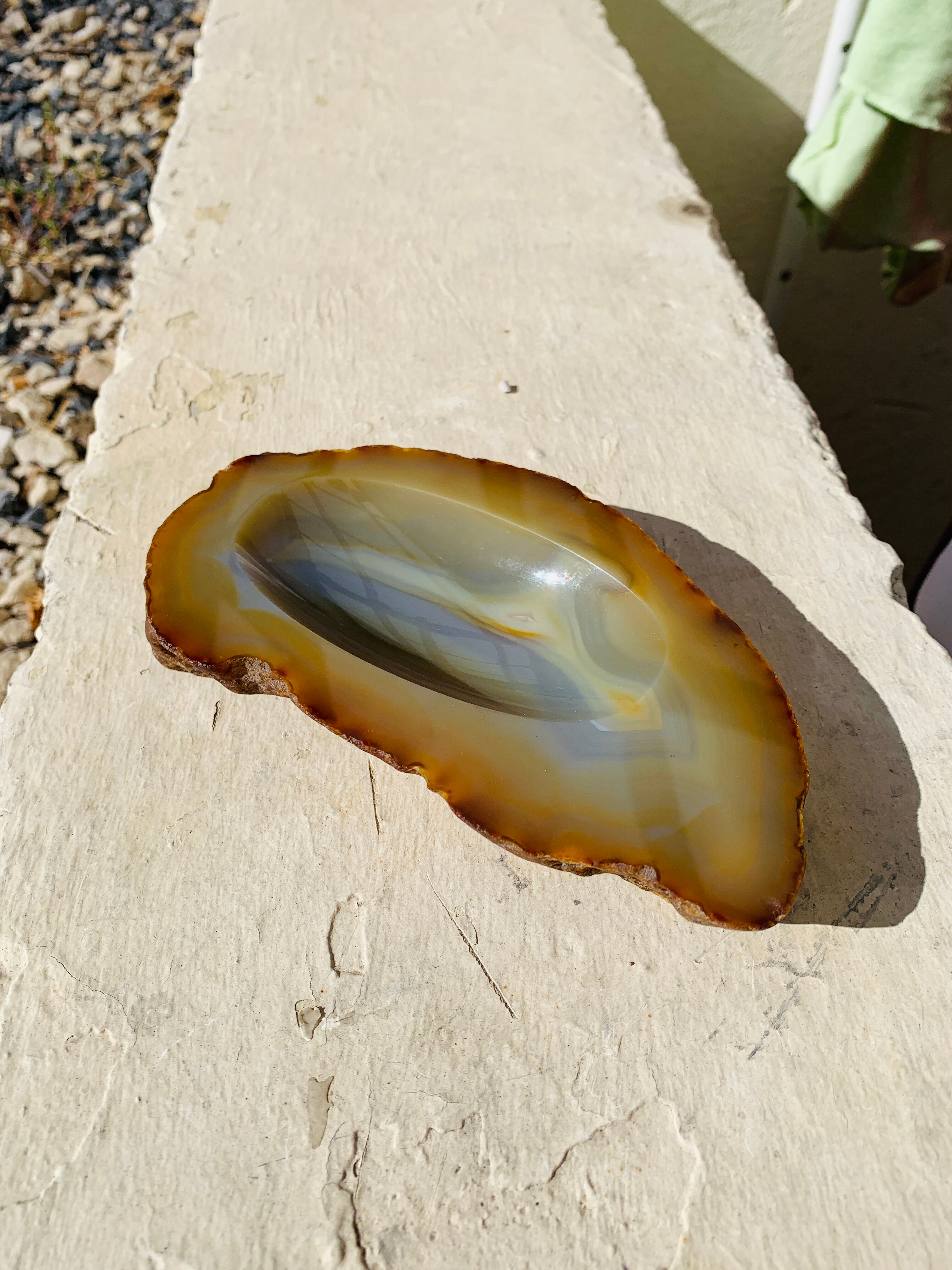 Vintage ashtray in agate stone