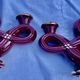 Double Candle Holder Vallauris Vintage Red Burgundy Ceramic Massier Style