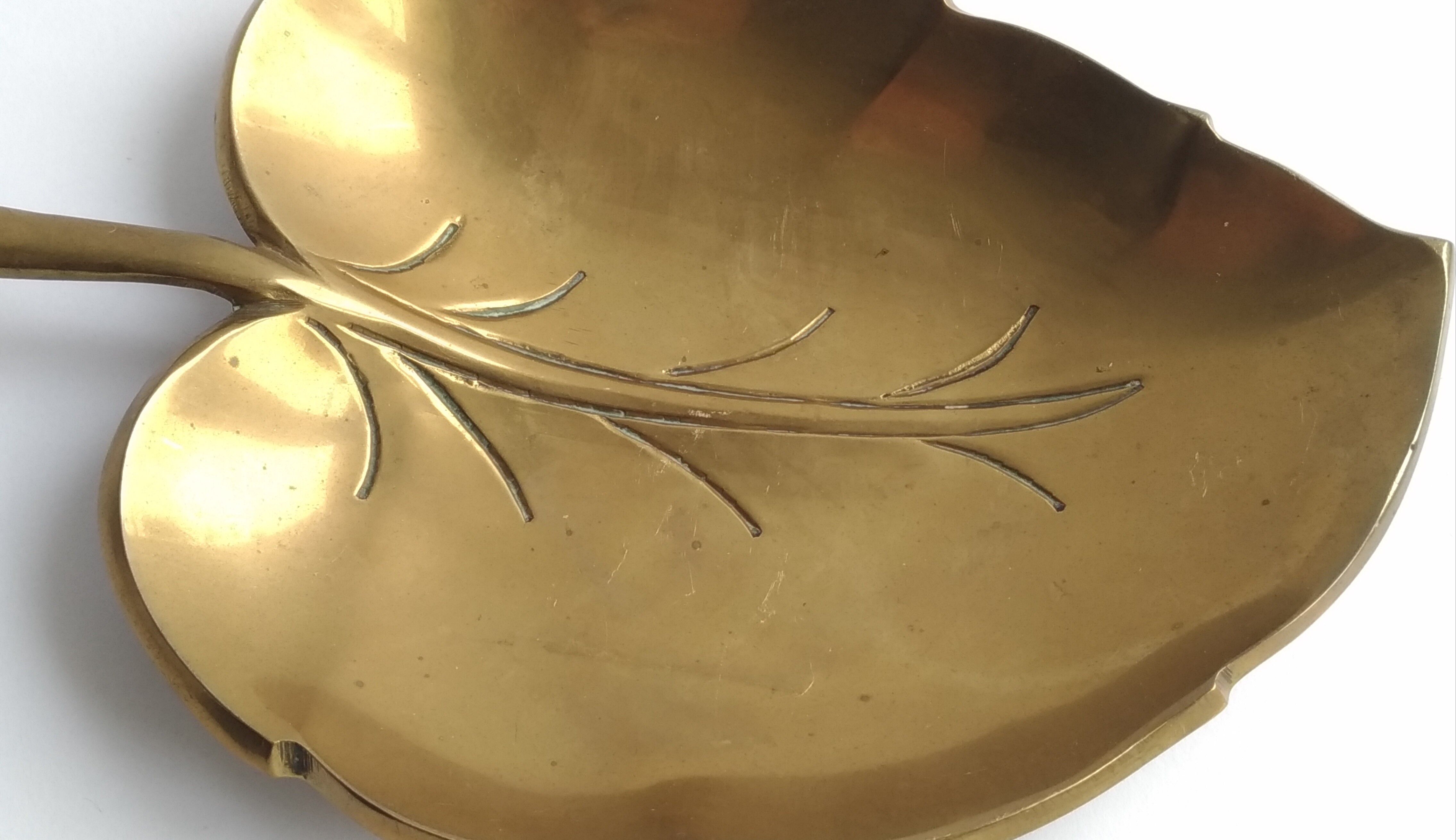 Vintage brass leaf