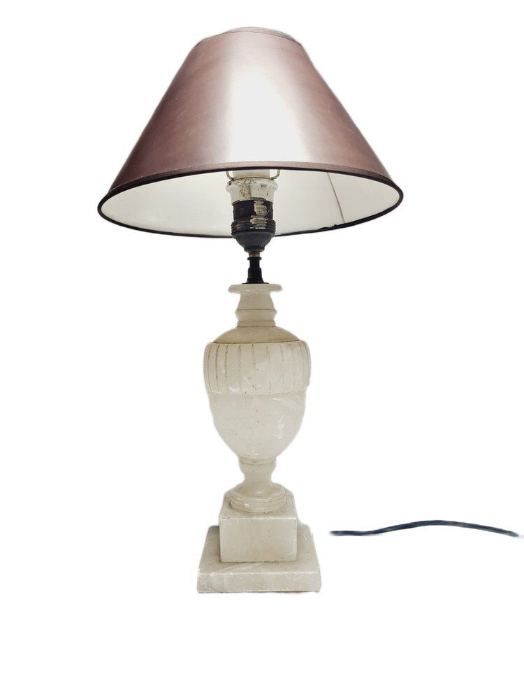 Art Deco alabaster bedside lamp, Belgium, 1950s