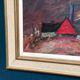 Original Swedish Oil on Panel – “Huts” – Vintage & Framed – 77 × 41 cm
