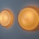 Pair of XL Murano glass "Ronda" wall lights by Leucos, Italy, 1970