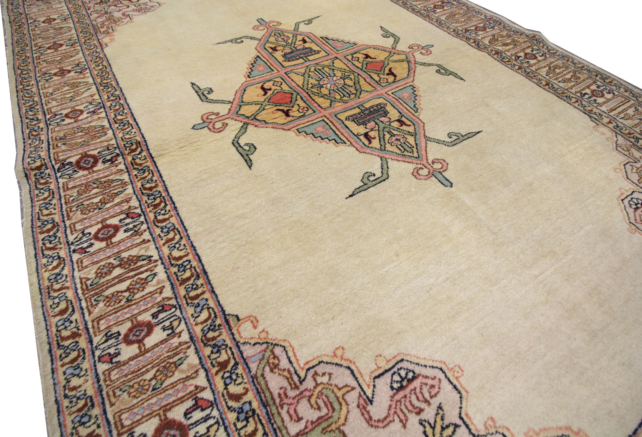 Vintage tabris handwoven wool persian rug- 137x204cm