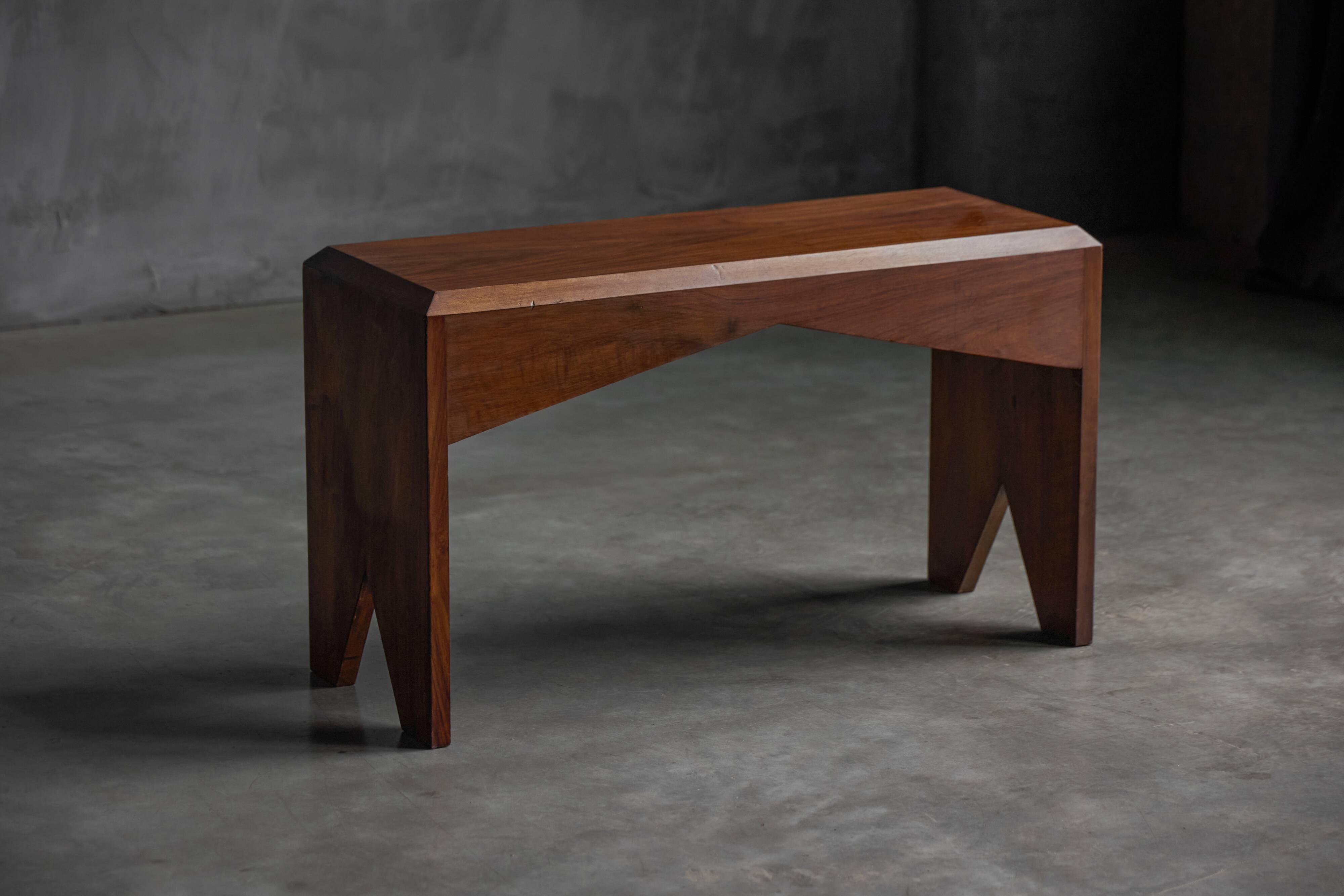 Mid-Century Walnut Bench, France, Late 20th Century