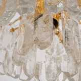 Luminaire en laiton doré, verre cristal Palazzo, Kalmar, Autriche, 1970