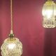 Suspension with 3 transparent bubble glass globes.