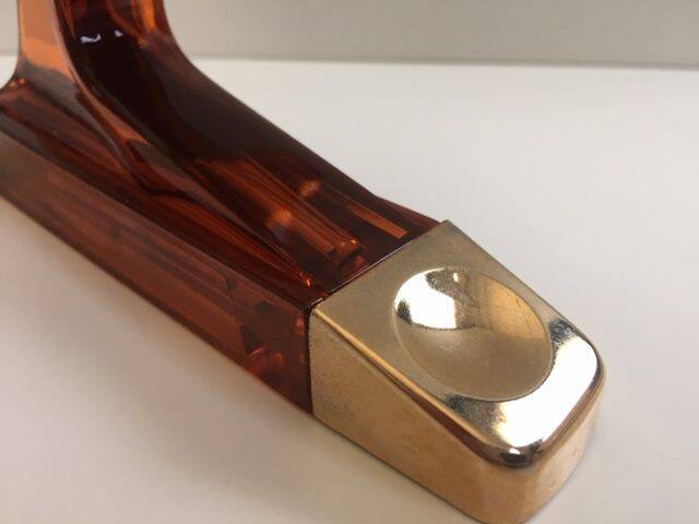 Duo of vintage grosfillex coat hooks model versailles amber plexi