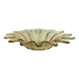 Vide poche en verre soufflé translucide jaune, cendrier.