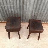 Brutalist stool pair