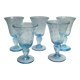 5 glasses with blue Biot stemmed