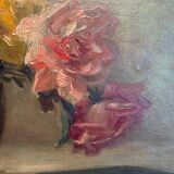 Antique painting, Still life with roses, signed Chaleyé
