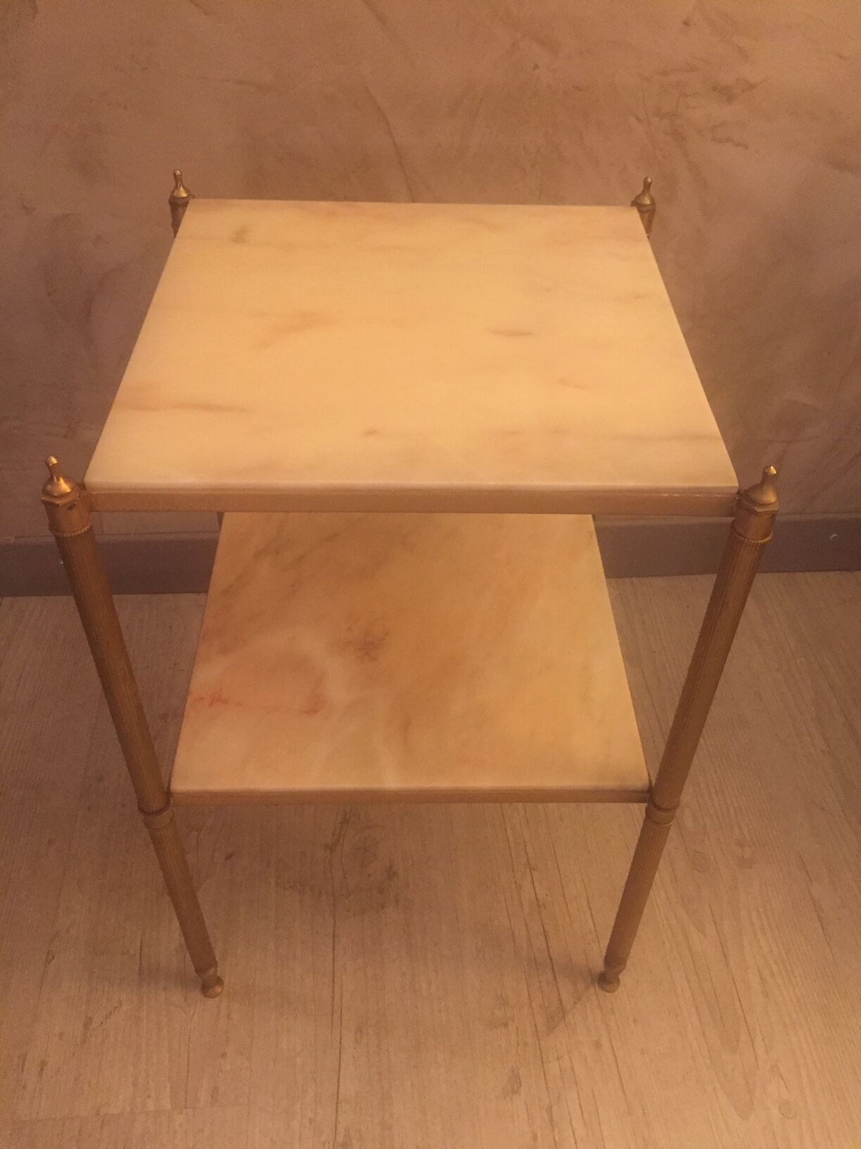 Marble and brass side table