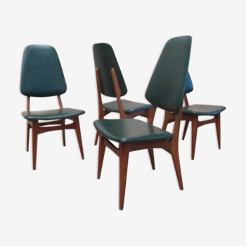 Set of 4 Scandinavian vintage lounge chairs by Bruk Sorheim for Sorheim Mill