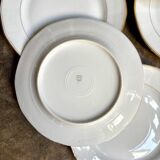 6 CBCie white and gold porcelain dinner plates
