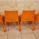 Suite 4 chaises vintage orange