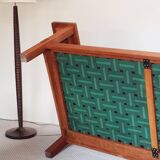 Wood and leather sofa