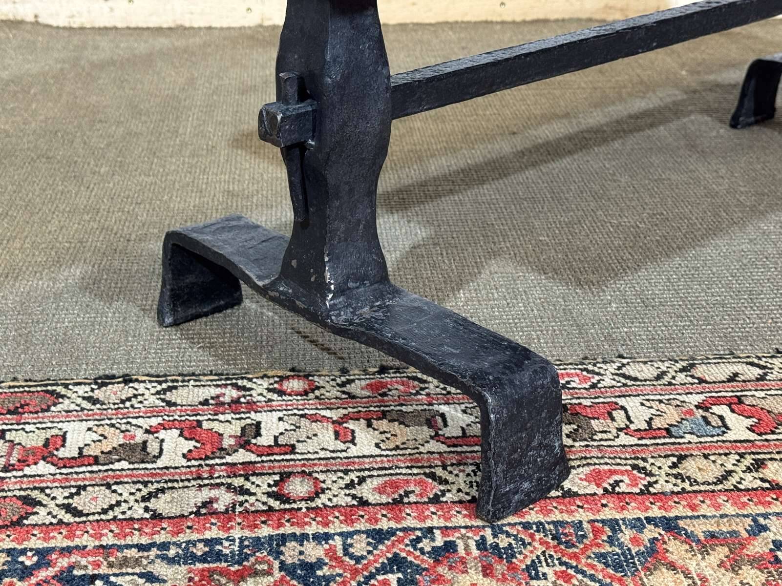 Coffee table in wrought iron with a slate top, work from the 1950s.