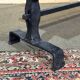 Coffee table in wrought iron with a slate top, work from the 1950s.