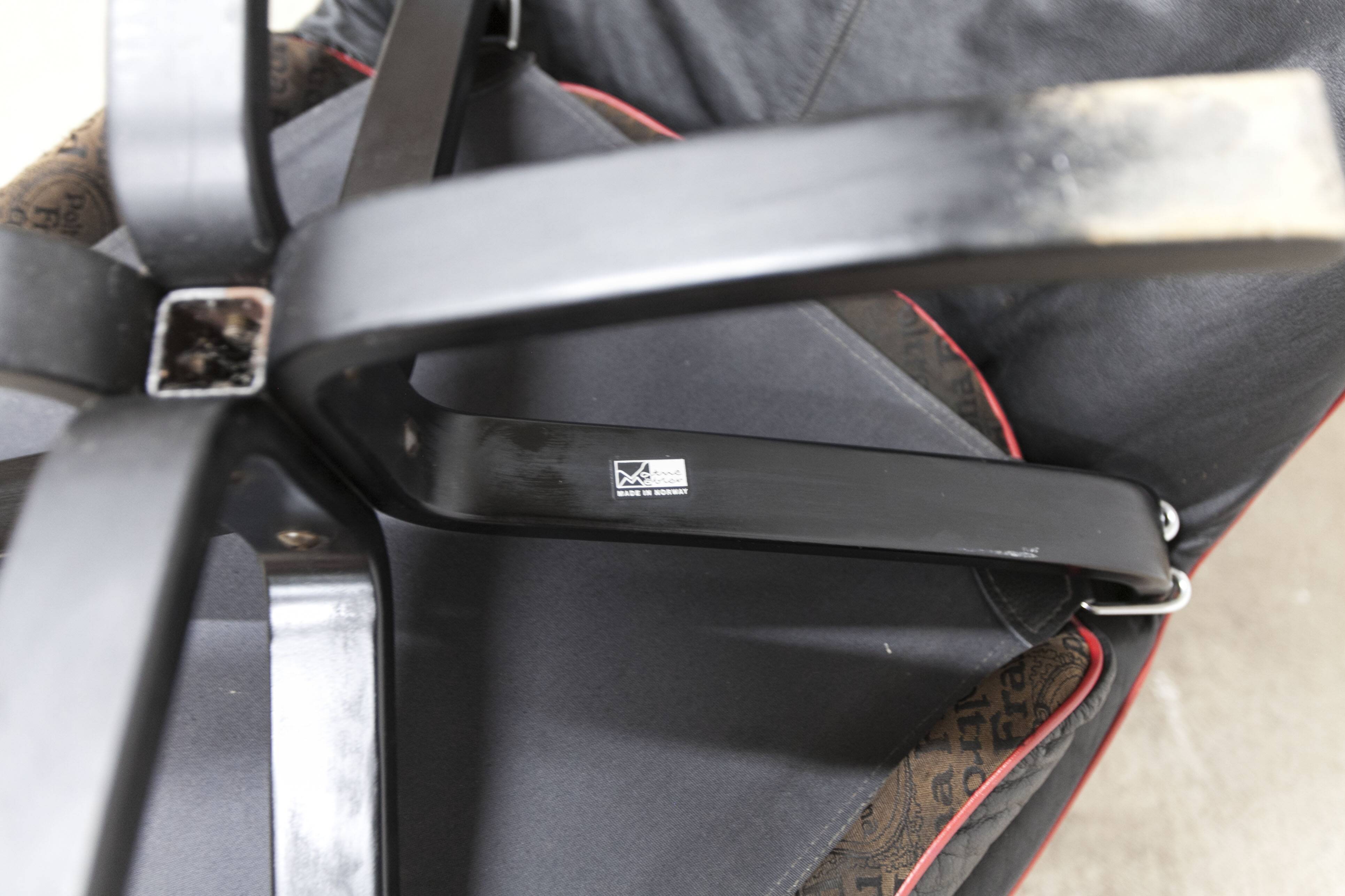 Set of armchair + ottoman viking p97 by Sigurd Russell for Poltrona Frau