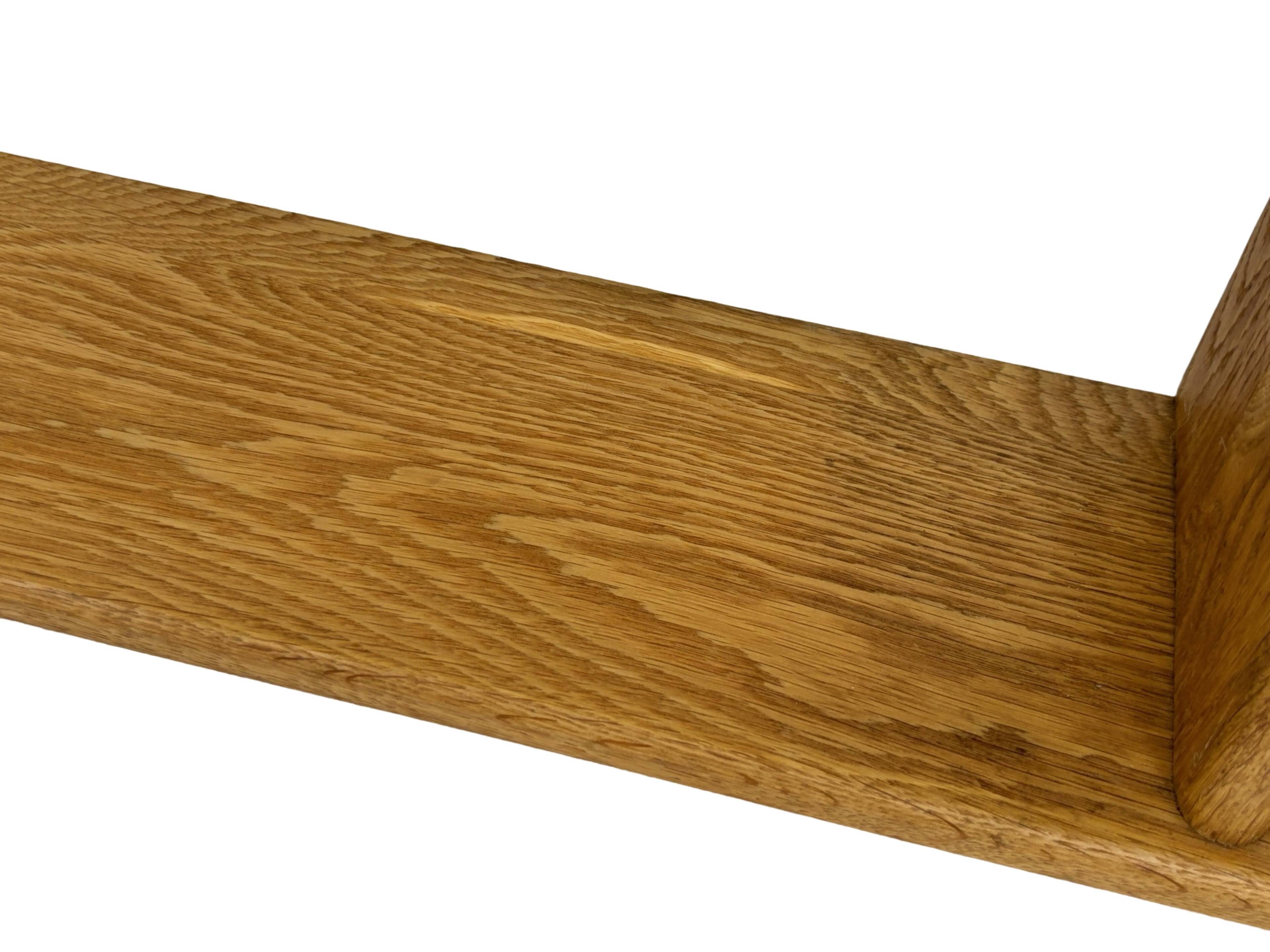 Vintage oak wall rack book shelf 1970s wood minimalist design