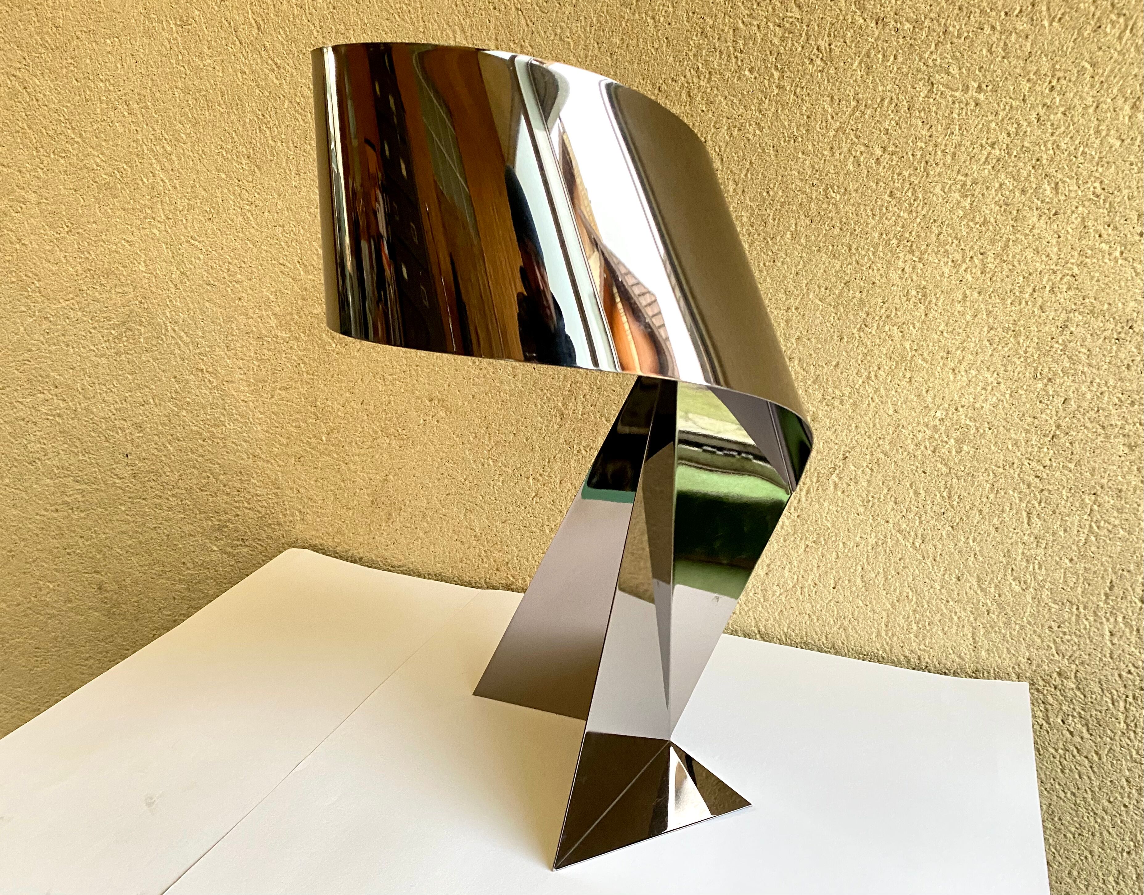 Ribbon Design Claire Norcross limited edition chrome brown table lamp