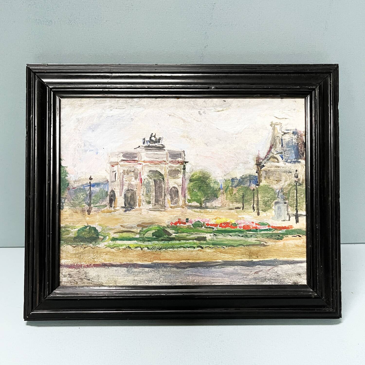 Mid-20th century painting "The Louvre Carousel"