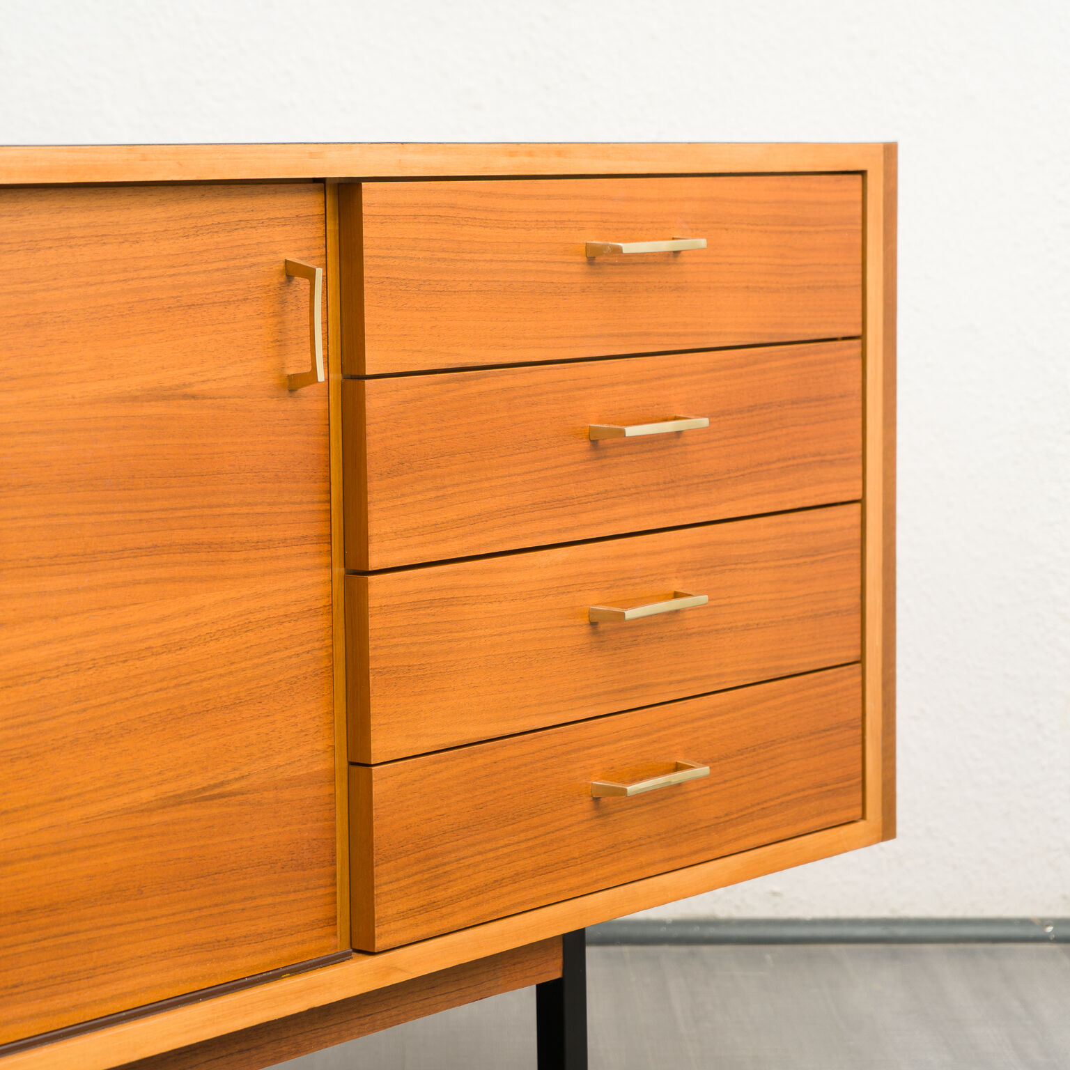 Sideboard 60s, walnut, restored, 272cm
