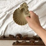 Shell ashtray, scallop shell in brass.