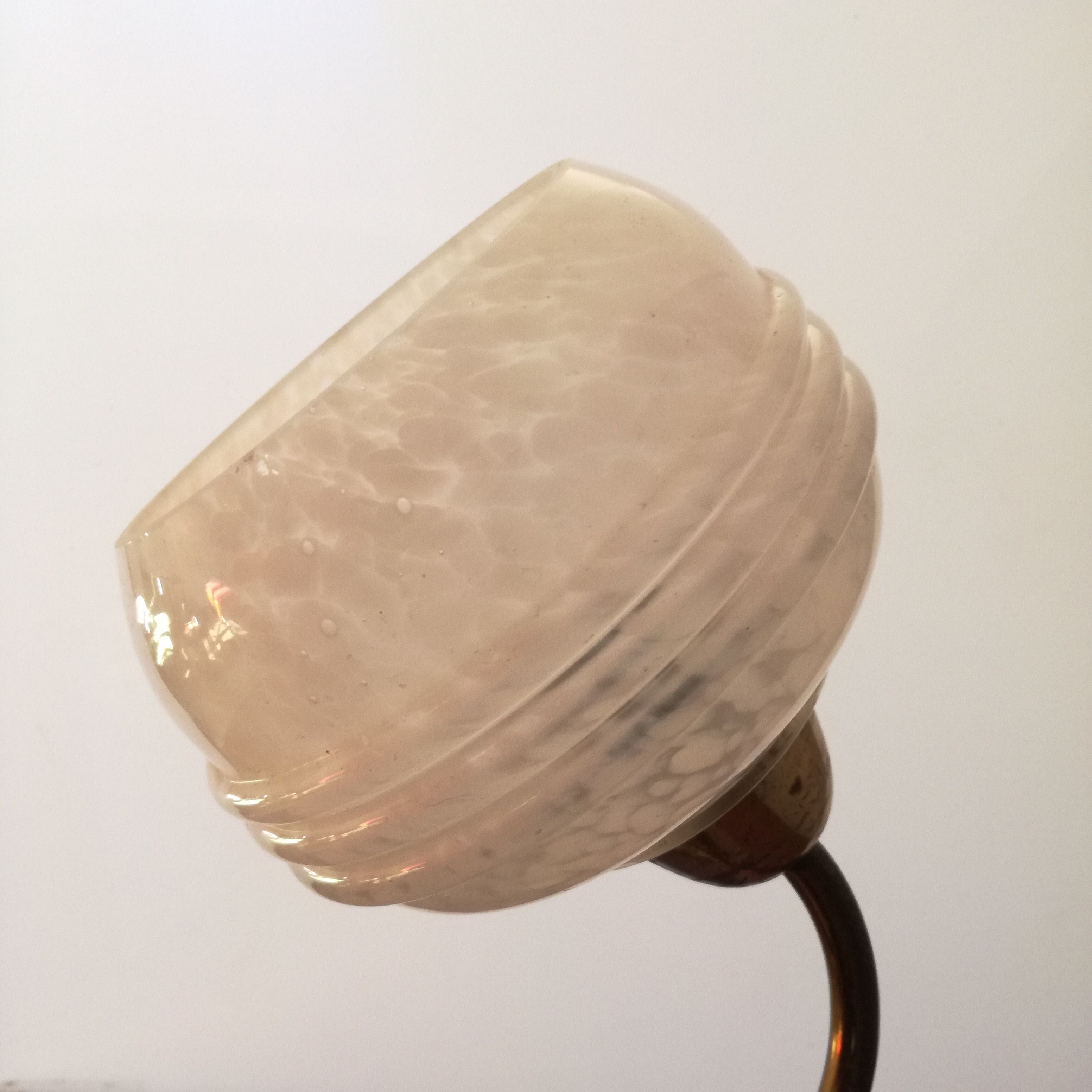 Art Deco brass and glass wall lamp