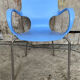 ACTA JIM Chair Design Chrome Metal + Vintage Light Blue Plastic Shell