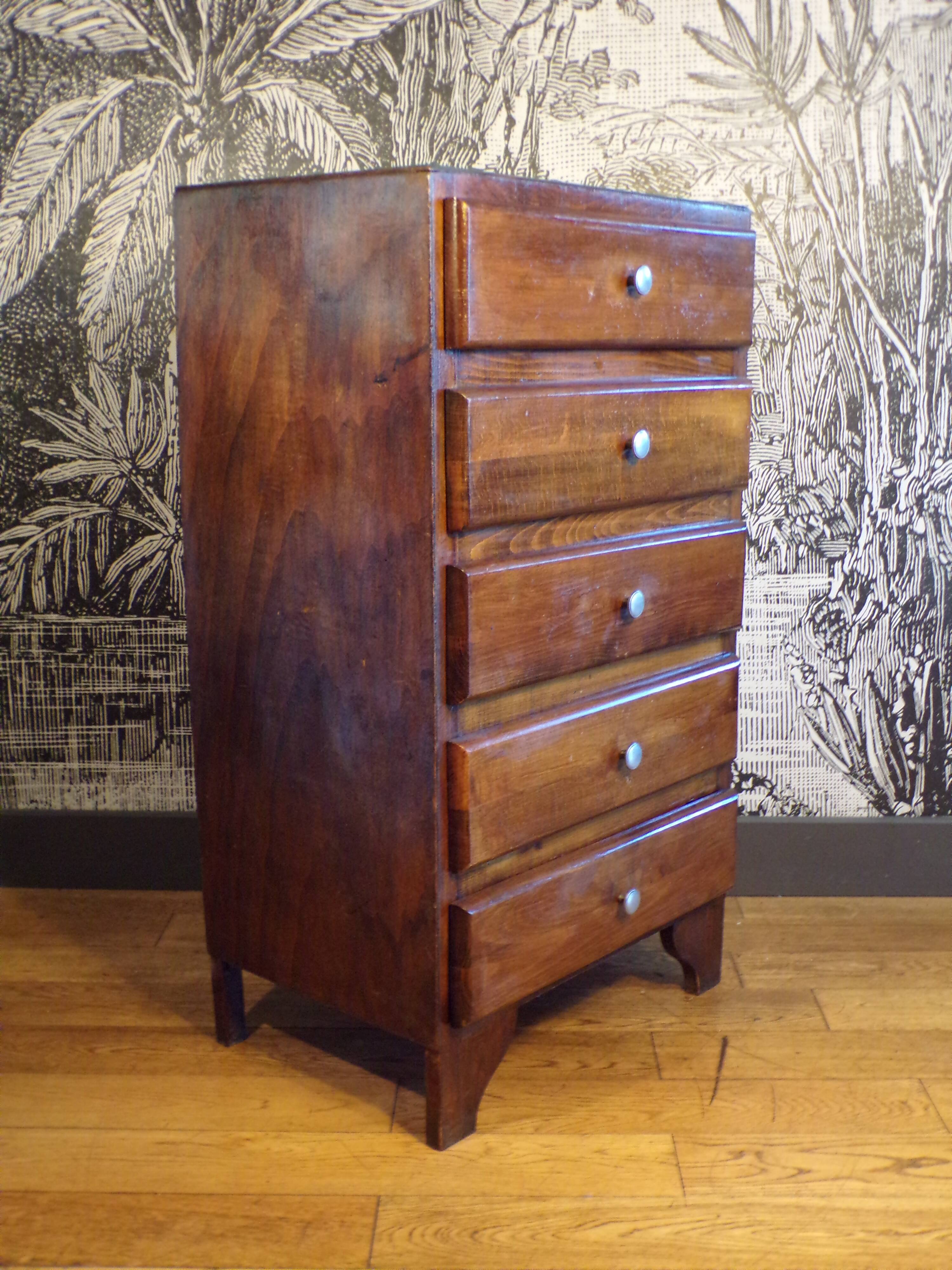 Vintage 5 drawer chest of drawers