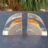 Plexi chrome metal bookends in the 70s
