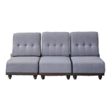 Guillerme et Chambron oak mid-century modular sofa