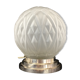 Chrome metal and Art Deco glass globe