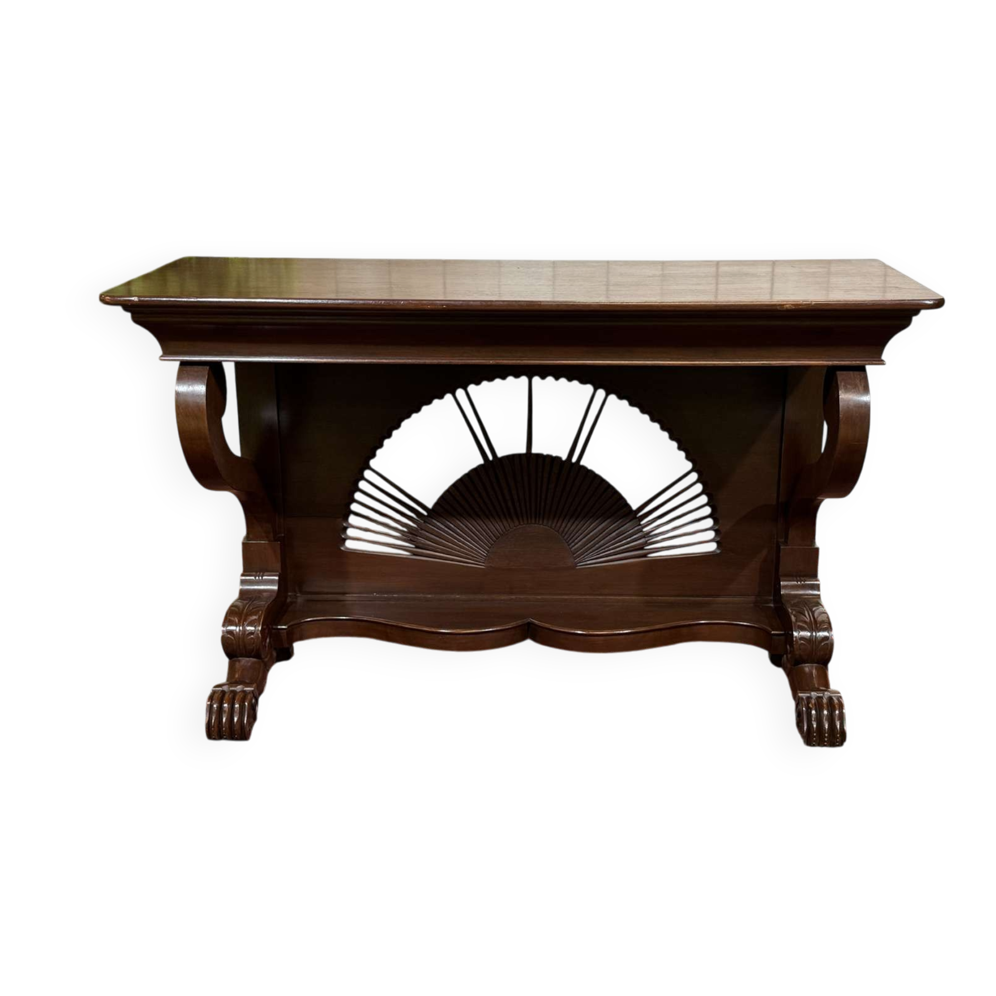 Louis Philippe console in teak from the 1950s - Indonesian craftsmanship.