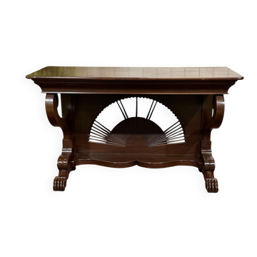 Console style Louis Philippe en teck des années 50 - travail indonésien
