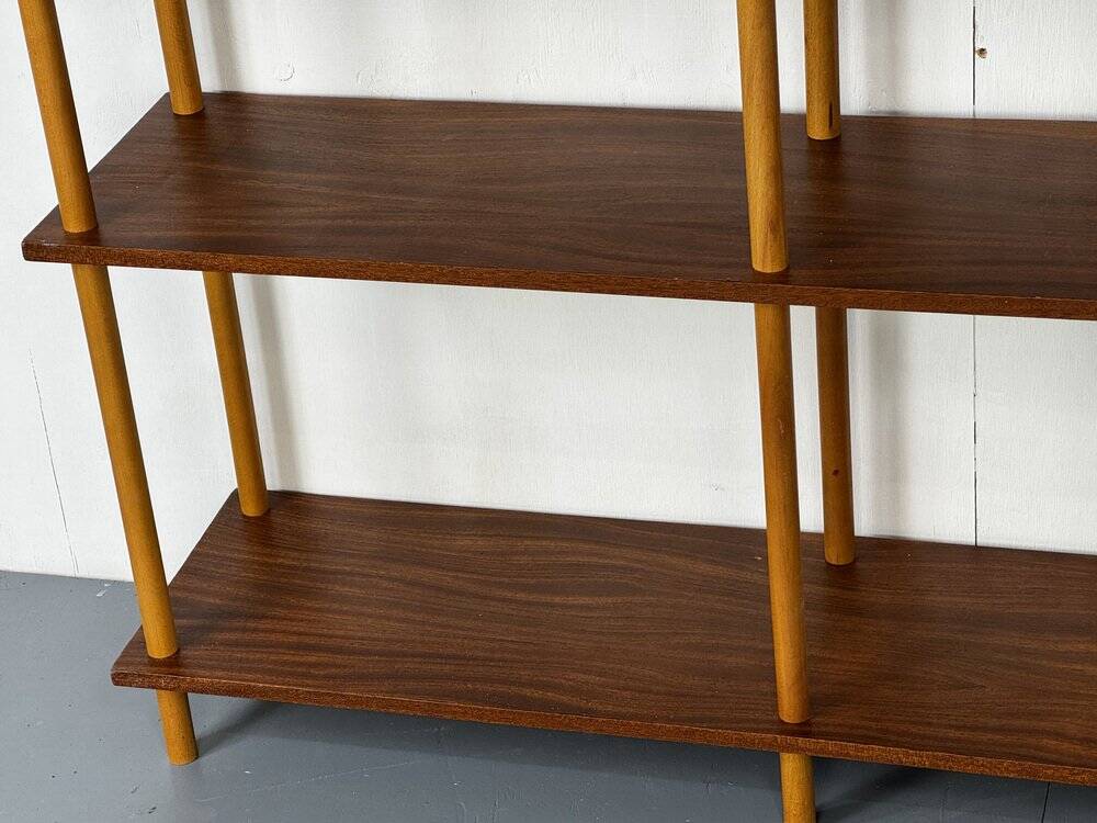 Mid-century modernist teak stick wall cabinet attributed to Willem Lutjens for Gouda Den Boer, 1950s